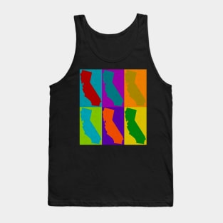 California Pop Art Design Love State CA Tank Top